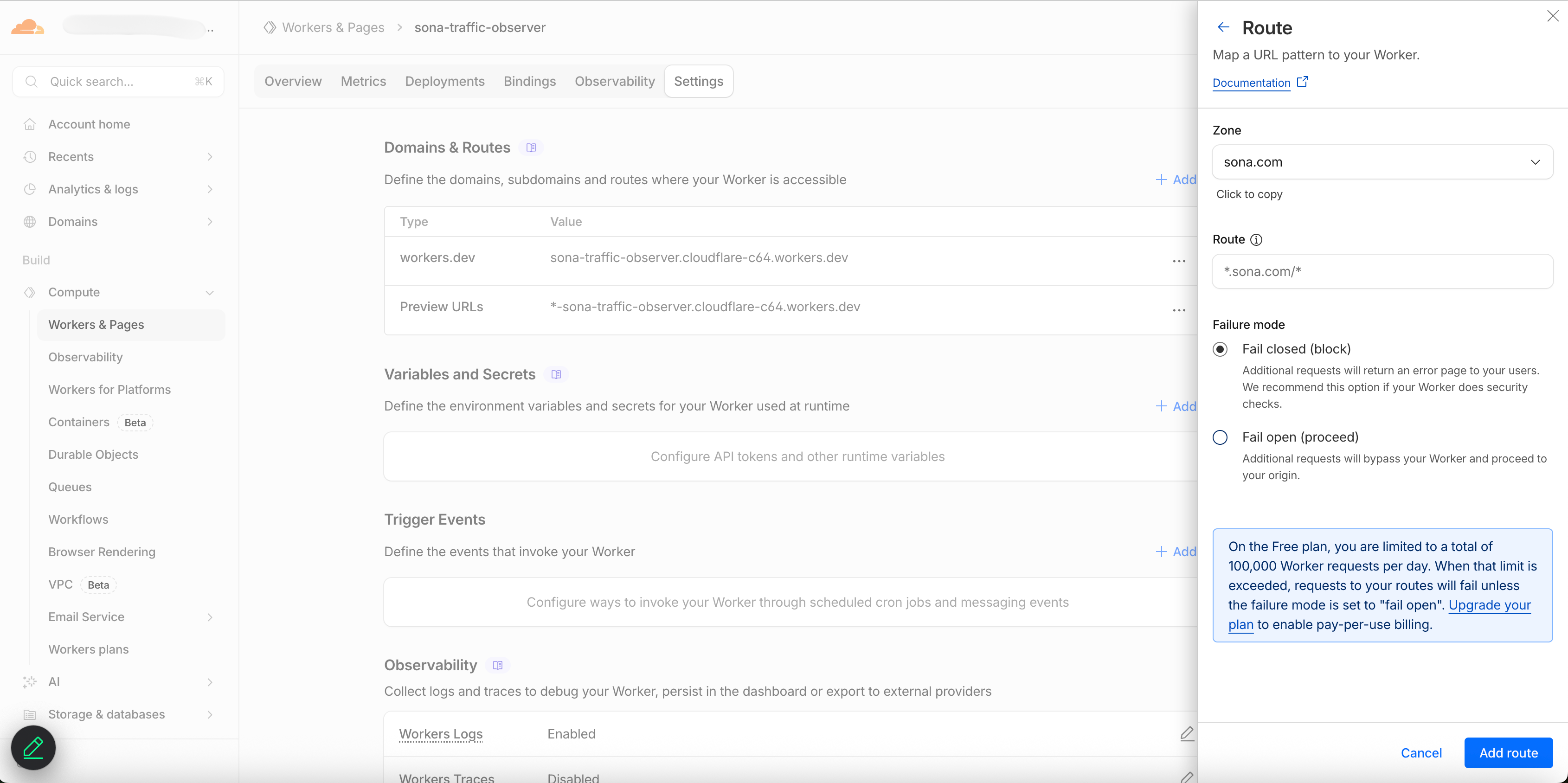 Route form with zone and route pattern