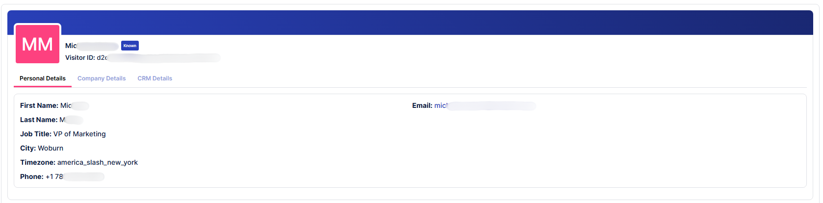 Zoomed in account in a table